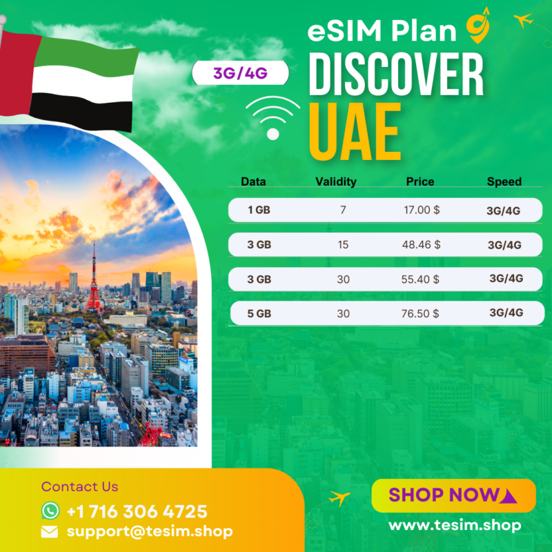 Single Destination All United Arab Emirates esim data plan