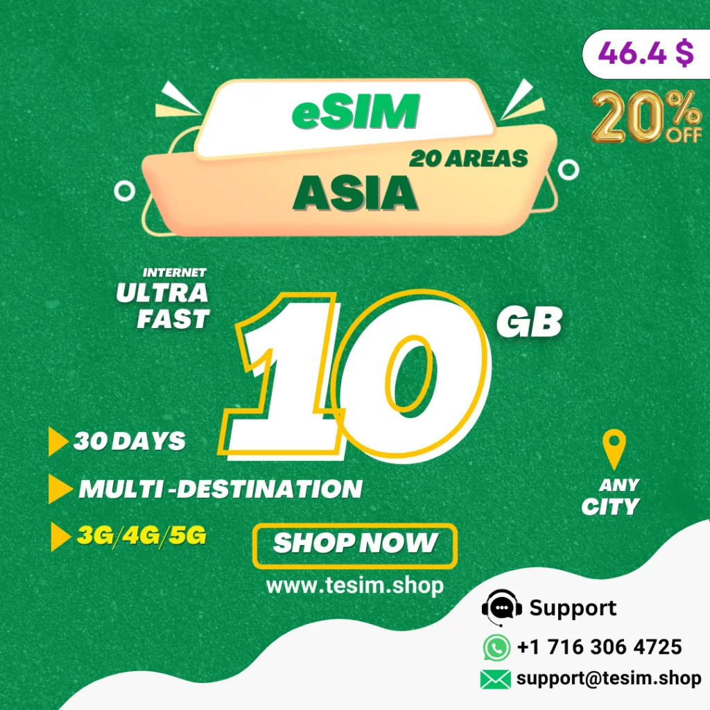 eSIM-Asia-20-Area-10-GB-30-days-20-off-